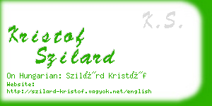 kristof szilard business card